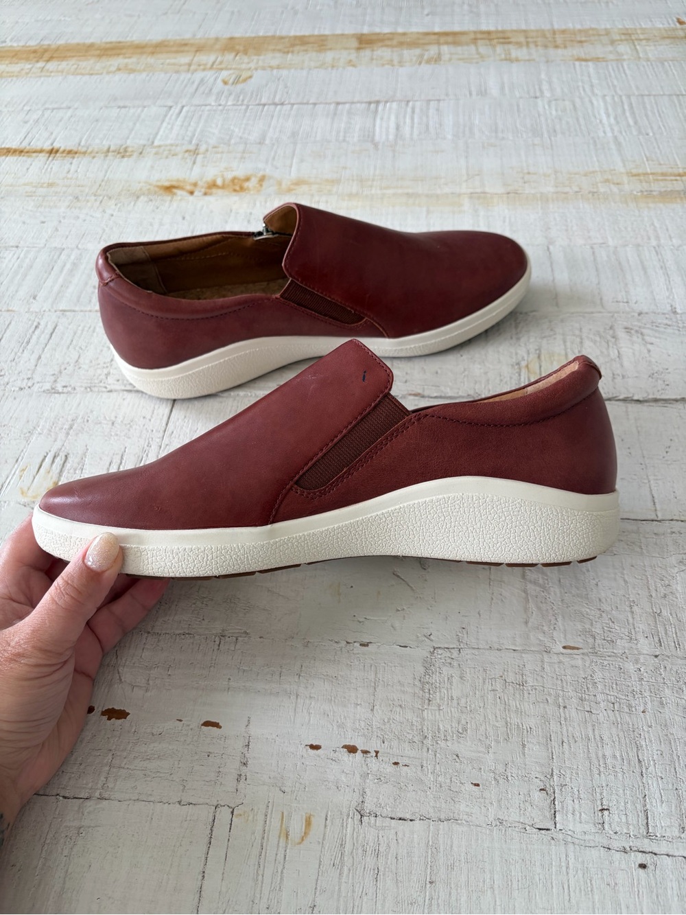 Aetrex Jenna Slip On Shoes size 10 Brown Leather Casual Comfort Loafer Zipper - Picture 8 of 12
